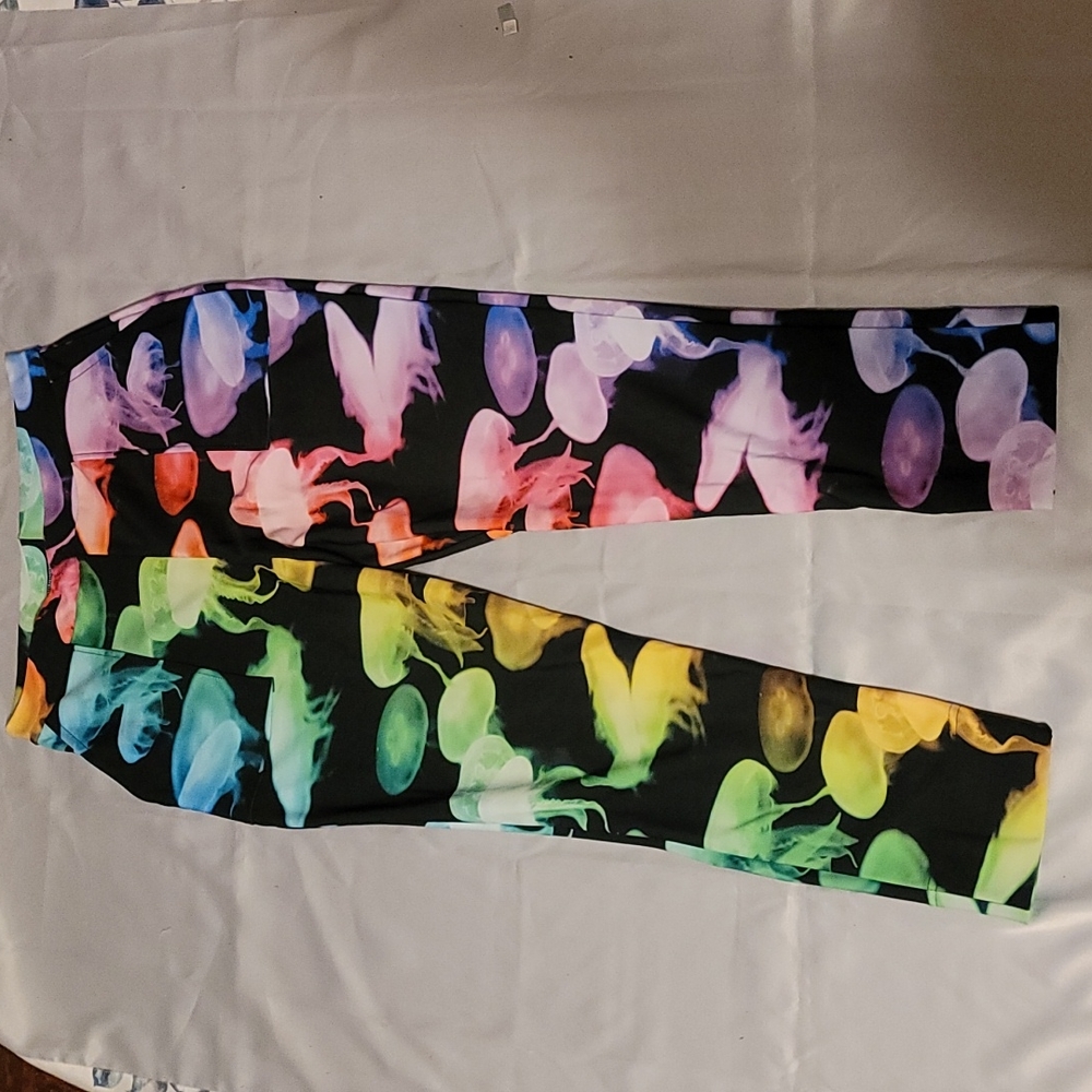 Blackmilk Rainbow Jellyfish cuffed pants L NWT